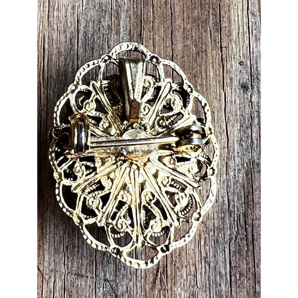 Faux Opal Cabochon pin Brooch Pendant - Picture 2 of 5